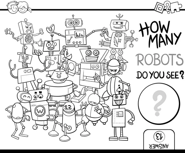 Zählen Sie die Roboter zum Färben — Stockvektor