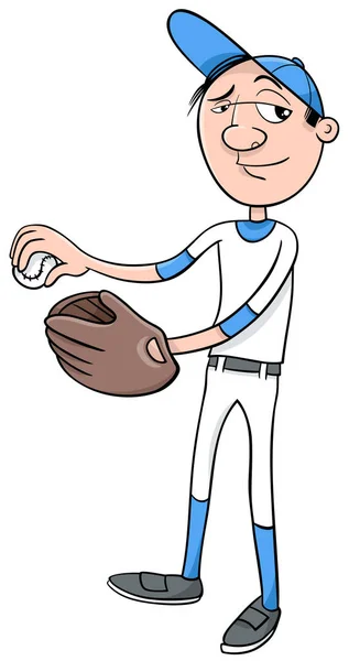Beyzbol oyuncu karakteri — Stok Vektör
