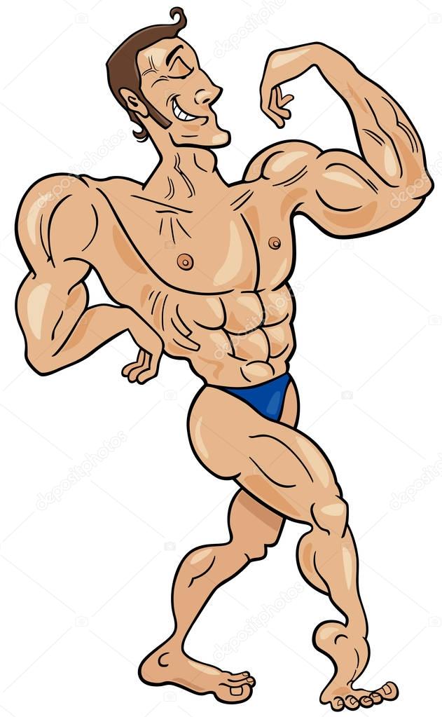 bodybuilder cartoon character