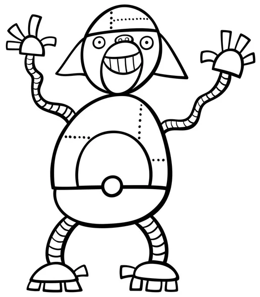 Mono robot para colorear página — Vector de stock