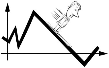 grafik üzerinde işadamı Kayak