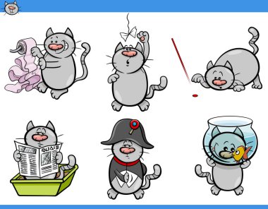 kedi mizah karakter kümesi