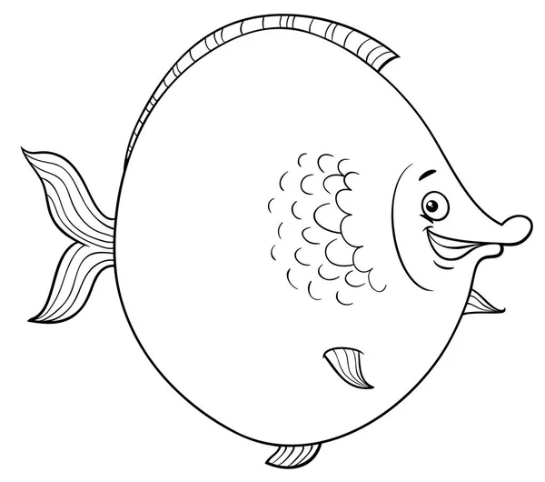 Grande pesce cartone animato da colorare pagina — Vettoriale Stock