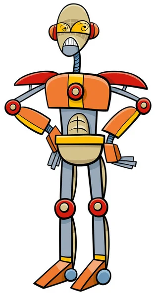 Ilustración de dibujos animados robot o cyborg — Vector de stock