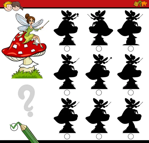 Schaduw differences spel met fairy — Stockvector