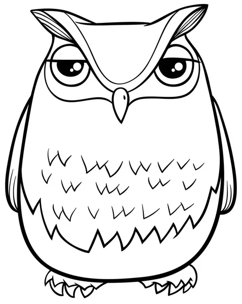 Dessin animé hibou coloriage page — Image vectorielle