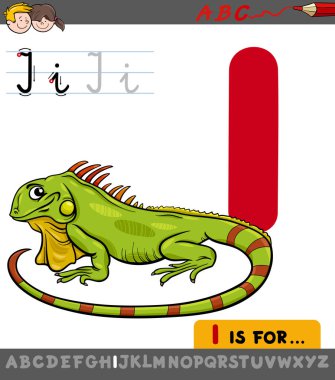 çizgi film iguana ile harf ı