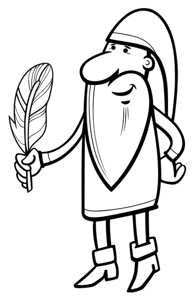 Dwarf character coloring page — Stock Vector