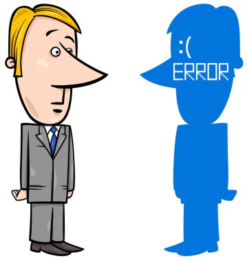 businessman with BSOD error clipart