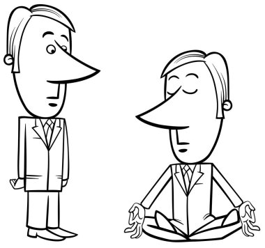 meditasyon işadamı çizim