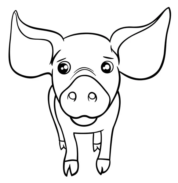 猪或仔猪着色页 — 图库矢量图片