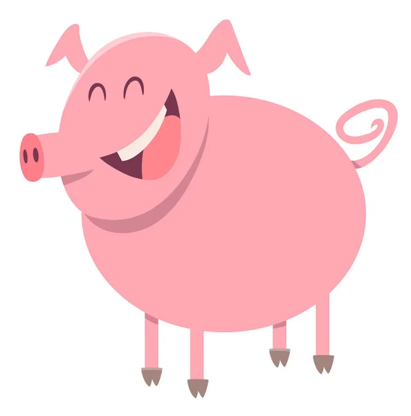 Porcino carácter animal de granja — Vector de stock
