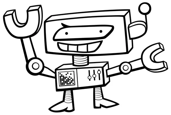 Robot personaggio da colorare pagina — Vettoriale Stock
