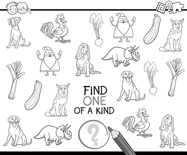One of a kind coloring page — Stock Vector