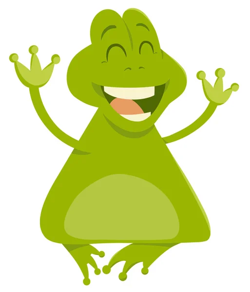 Personaje de animal de rana de dibujos animados — Vector de stock
