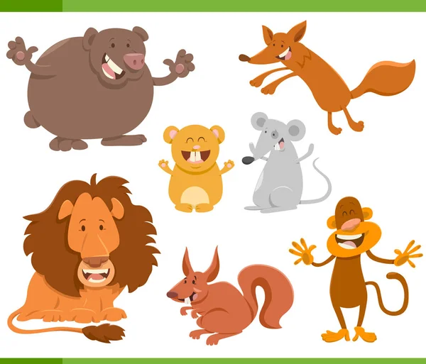 Cute animal characters set — Stock Vector