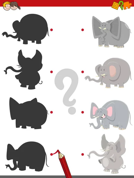 Shadow spel med elefanter — Stock vektor
