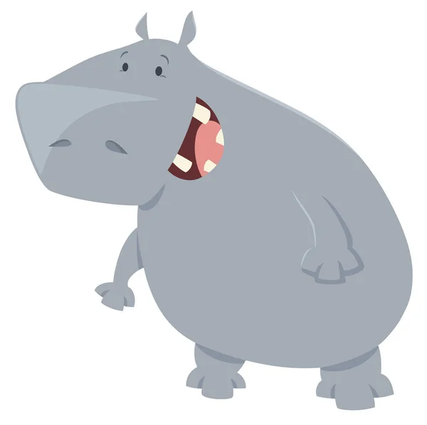 Personaje animal de dibujos animados hipopótamo — Vector de stock