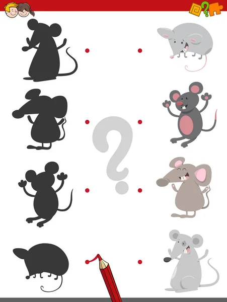 Shadow game with mice — Stock Vector