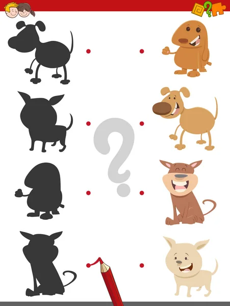 Shadow game with puppies — Stock Vector