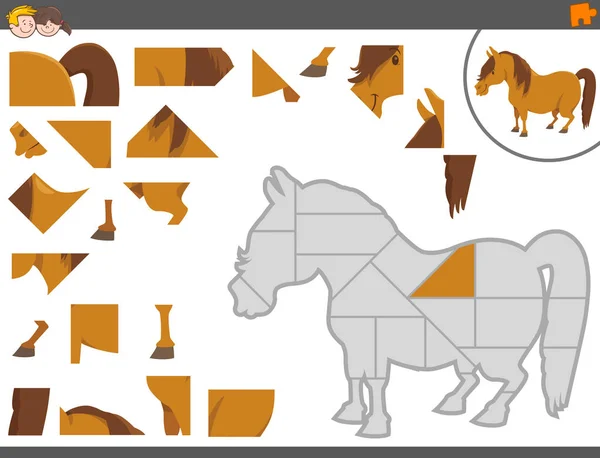 Gry puzzle układanki z pony — Wektor stockowy