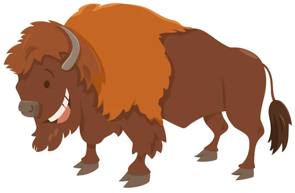 Caráter animal dos desenhos animados bison — Vetor de Stock