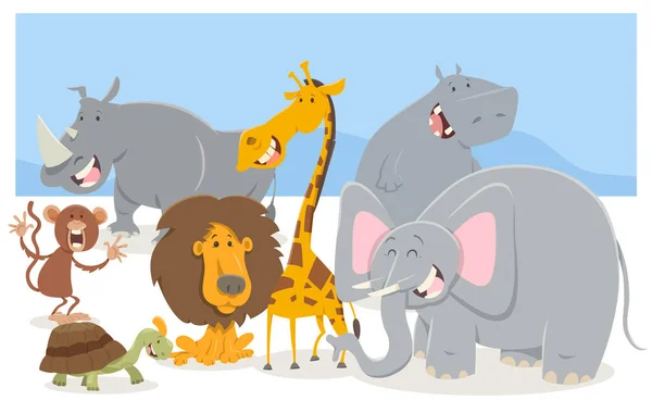 Safari animal characters group — Stock Vector