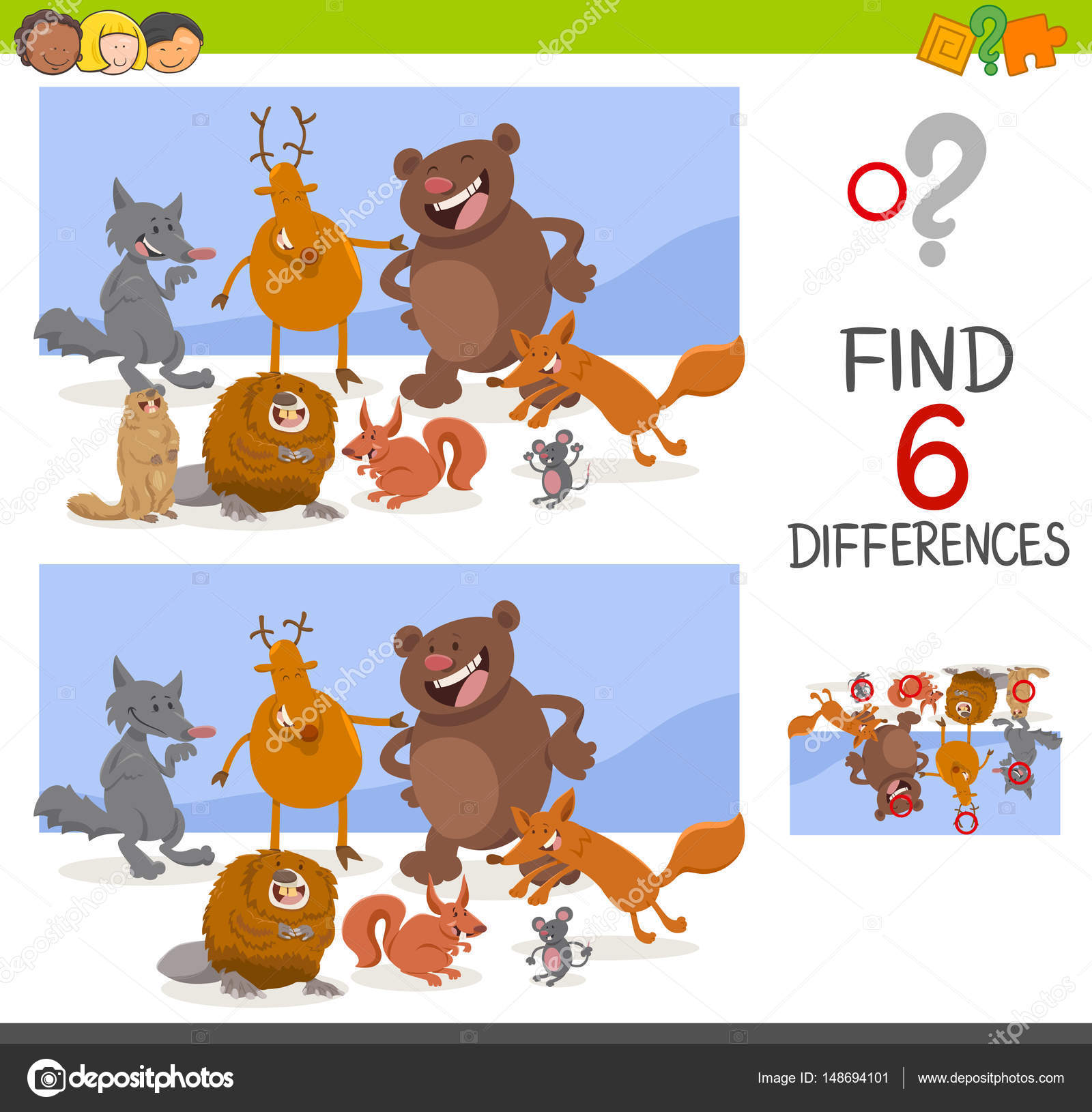 Game of differences with animals Stock Vector Image by ©izakowski #148694101
