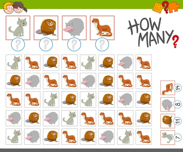 Compter le jeu des animaux — Image vectorielle