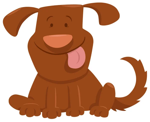 Rolig hund med tungan tecknad — Stock vektor