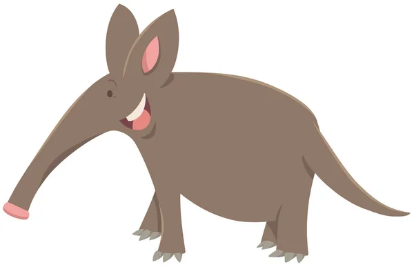 Dibujos animados aardvark carácter animal — Vector de stock