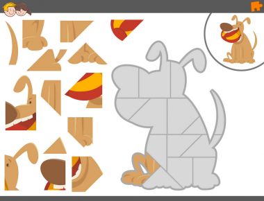 Parçalı bulmaca oyun ile köpek
