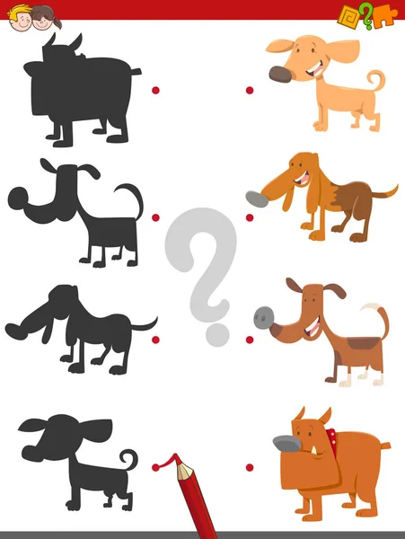 Shadow game with dog characters — Stock Vector