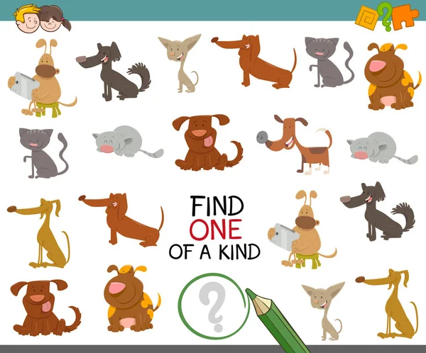 One of a kind with dogs — Stock Vector