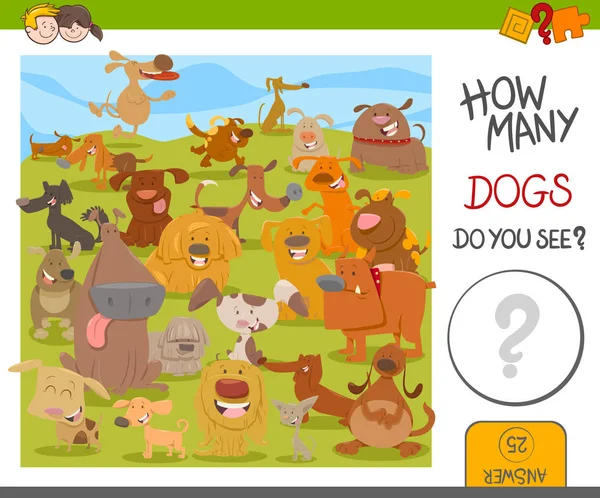 Compter le jeu des chiens — Image vectorielle