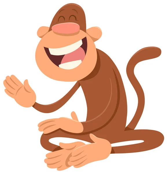 Carácter animal mono feliz — Archivo Imágenes Vectoriales