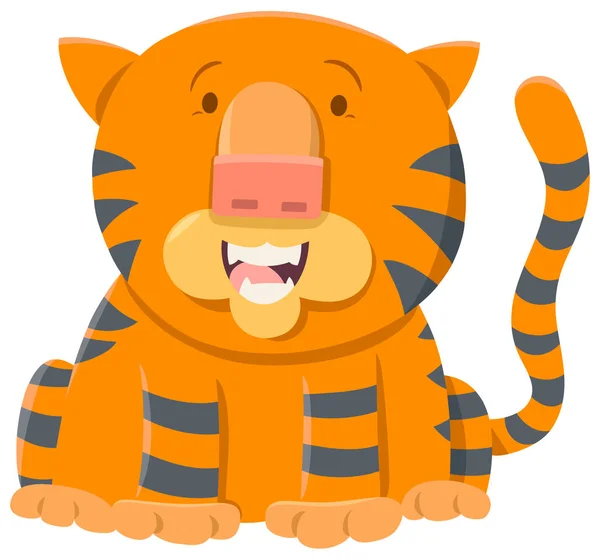 Tigre dessin animé personnage animal — Image vectorielle