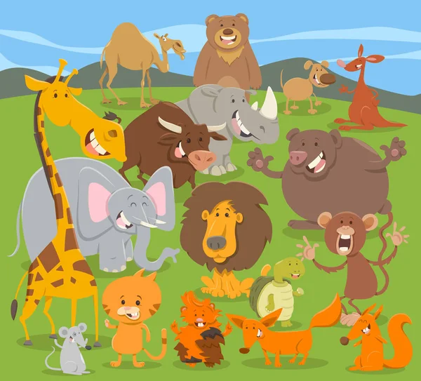 Grupo de personagens animais bonitos —  Vetores de Stock