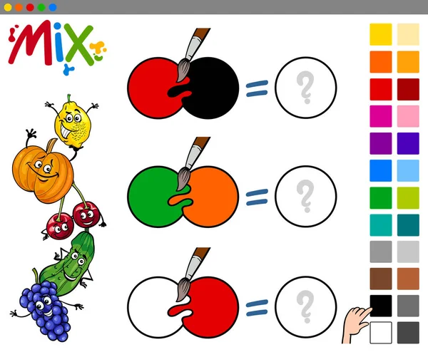 Mencampur permainan warna untuk anak-anak - Stok Vektor