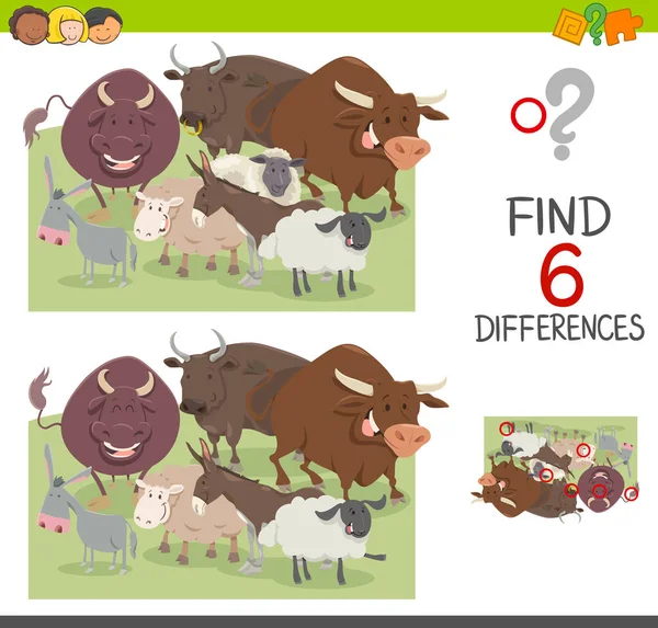 Spot the differences worksheet — Stock Vector