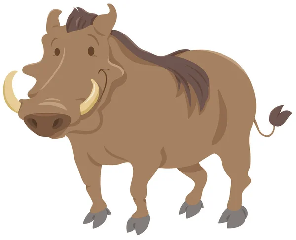 Stripfiguur warthog dierlijke — Stockvector