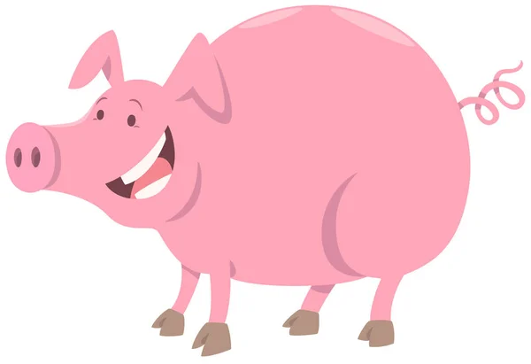 Funny pig farm animal character — Stock Vector