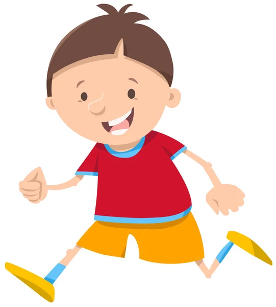 Running boy cartoon character — Stock Vector