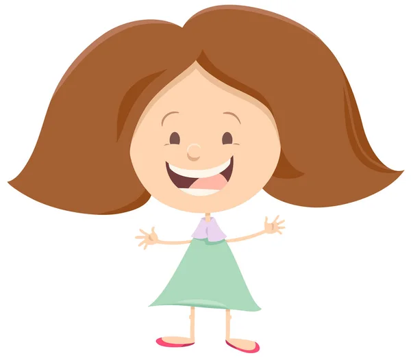 Personaje de dibujos animados chica feliz — Vector de stock