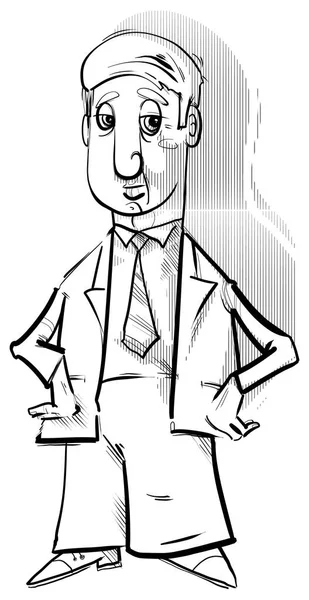 Dibujo de hombre de negocios blanco y negro — Archivo Imágenes Vectoriales