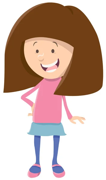 Linda chica personaje de dibujos animados — Vector de stock