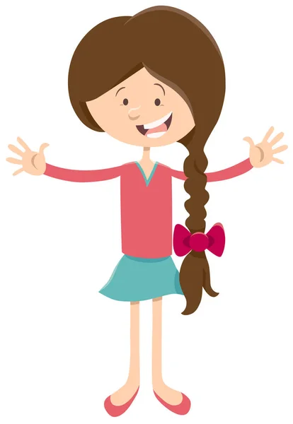 Teen girl cartoon figur — Stockvektor