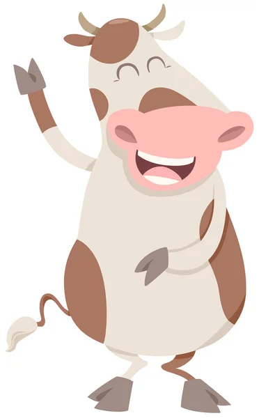 Happy spotted cow character — Stock Vector