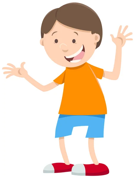 快乐的小男孩卡通人物 — 图库矢量图片