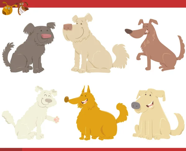 Feliz perros personajes de dibujos animados — Vector de stock